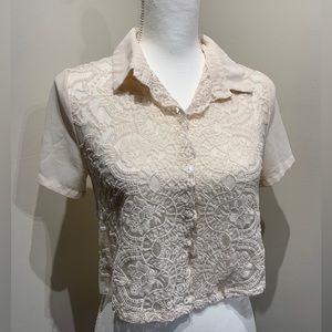 Sheer Cream Cooperative Top Urban Outfitters